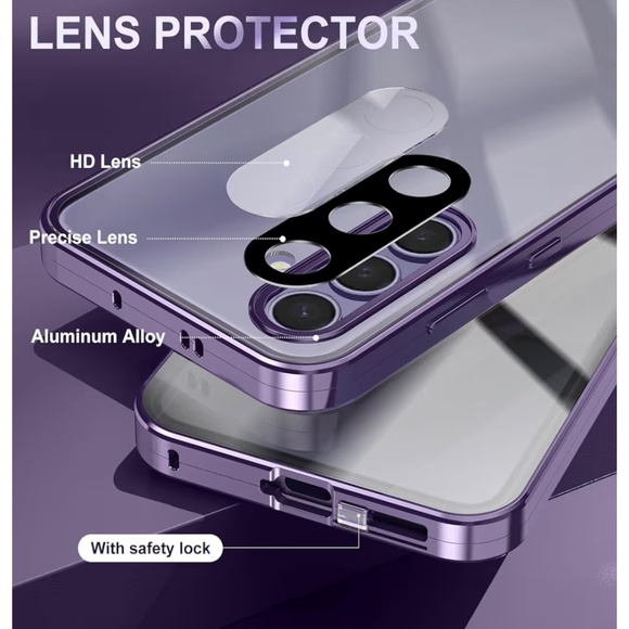 Anti Peeping Case for Samsung Galaxy S24 Plus Tempered Glass Cover - Purple - Picture 4 of 7